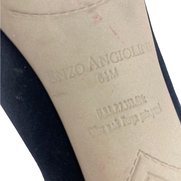 Enzo Angiolini black feather peep toe pumps - Picture 6 of 9